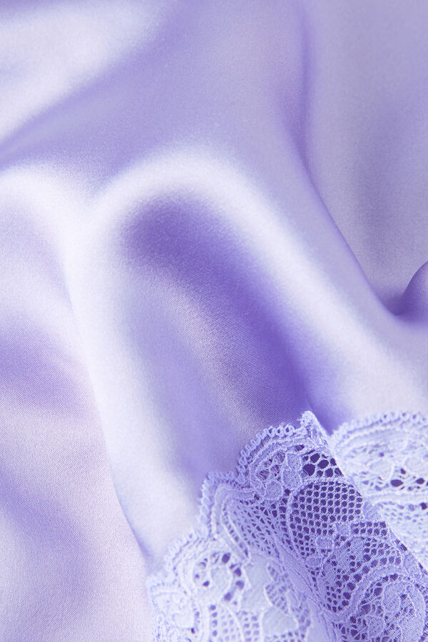 Intimssimi Silk Slip with Lace Insert Detail Violet | FPEUI19376