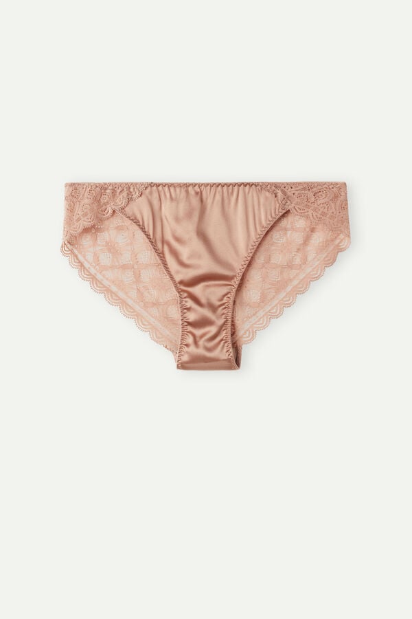 Intimssimi Silk and Lace Briefs Natural | DPEVO14155