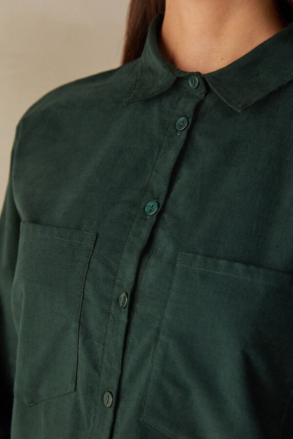 Intimssimi Slow and Cozy Velvet Shirt Verde | MPEHR57815