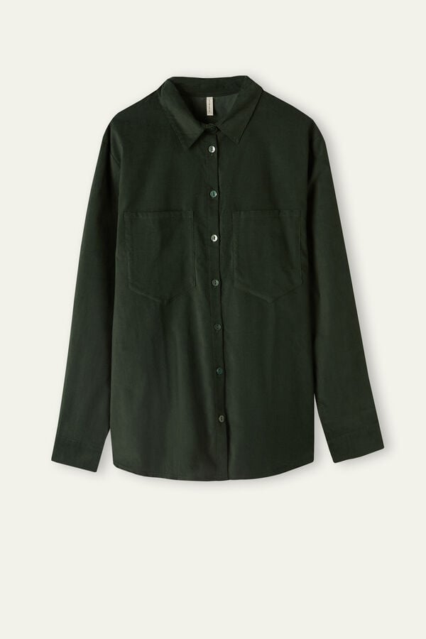 Intimssimi Slow and Cozy Velvet Shirt Verde | MPEHR57815