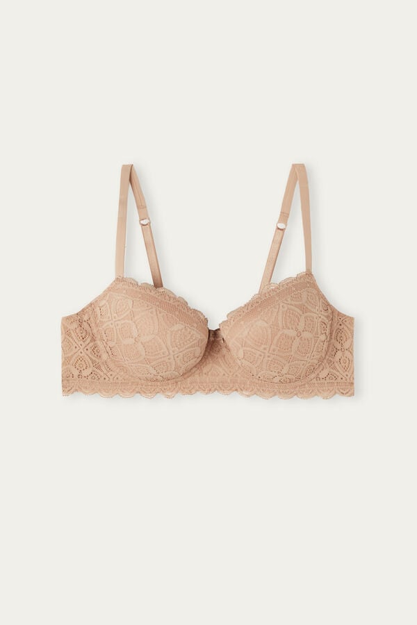 Intimssimi Sofia Balconette Bra in Lace Natural | LPETR49080