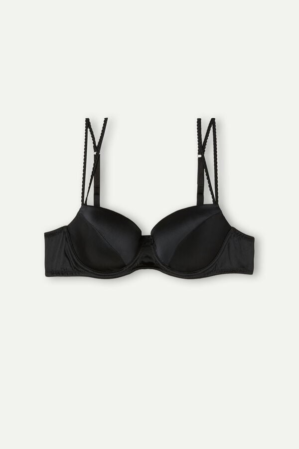 Intimssimi Sofia Balconette Bra in Silk Negras | PENZX67091