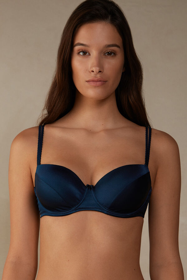 Intimssimi Sofia Balconette Bra in Silk Azules | ZPENQ95283