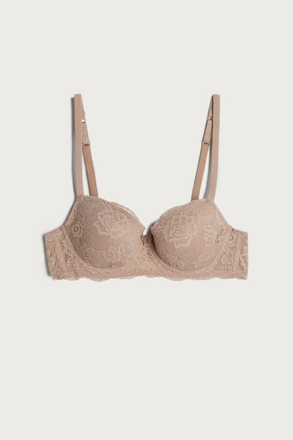 Intimssimi Sofia Lace Balconette Bra Natural | MPEFT51265