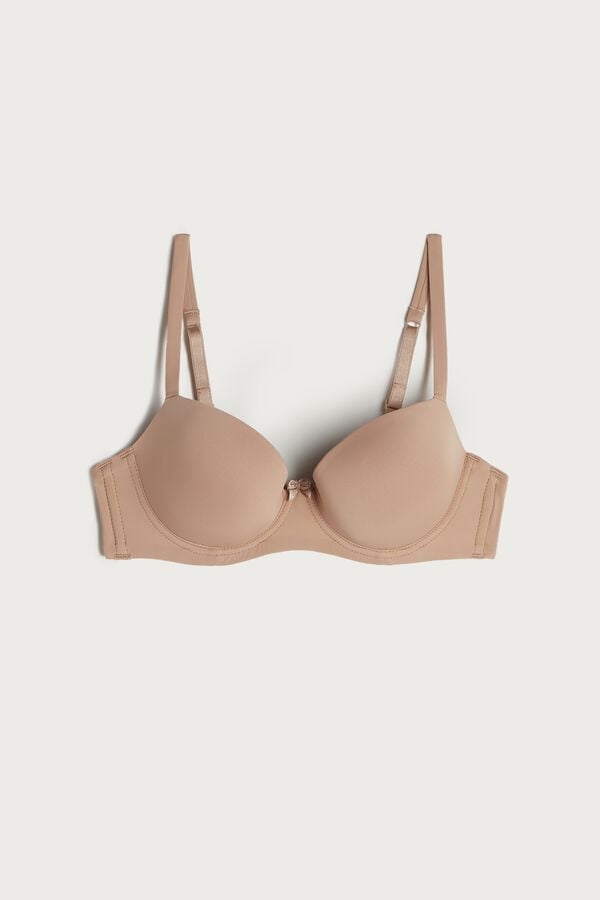 Intimssimi Sofia Microfiber Acolchado Balconette Bra Natural | PEDFL14254