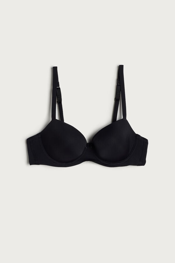 Intimssimi Sofia Microfiber Acolchado Balconette Bra Negras | PEDFL66843