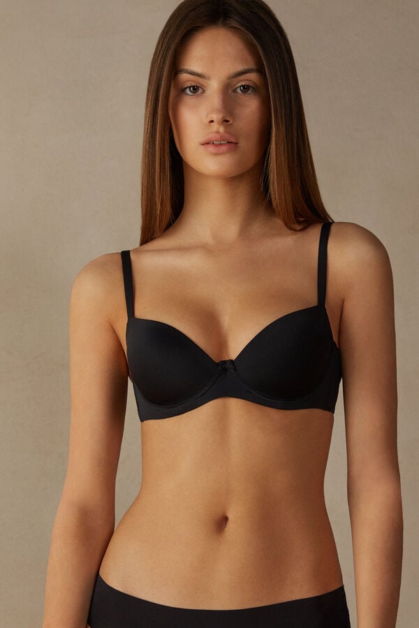 Intimssimi Sofia Microfiber Acolchado Balconette Bra Negras | PEDFL66843