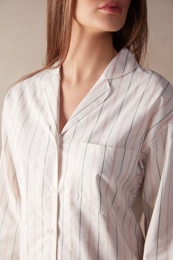 Intimssimi Soft Spring Long Sleeve Button-Up Shirt Blancas | MPEFT78567