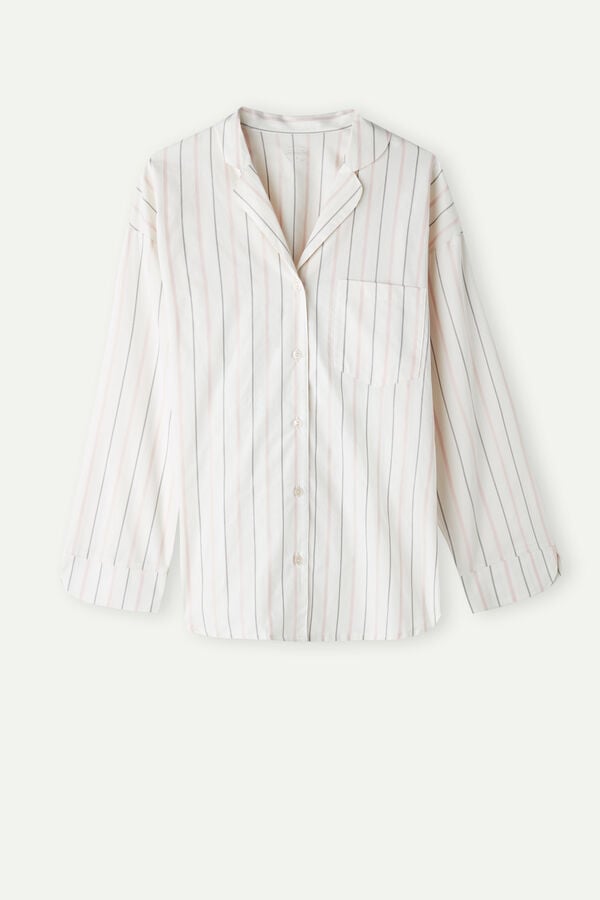 Intimssimi Soft Spring Long Sleeve Button-Up Shirt Blancas | MPEFT78567