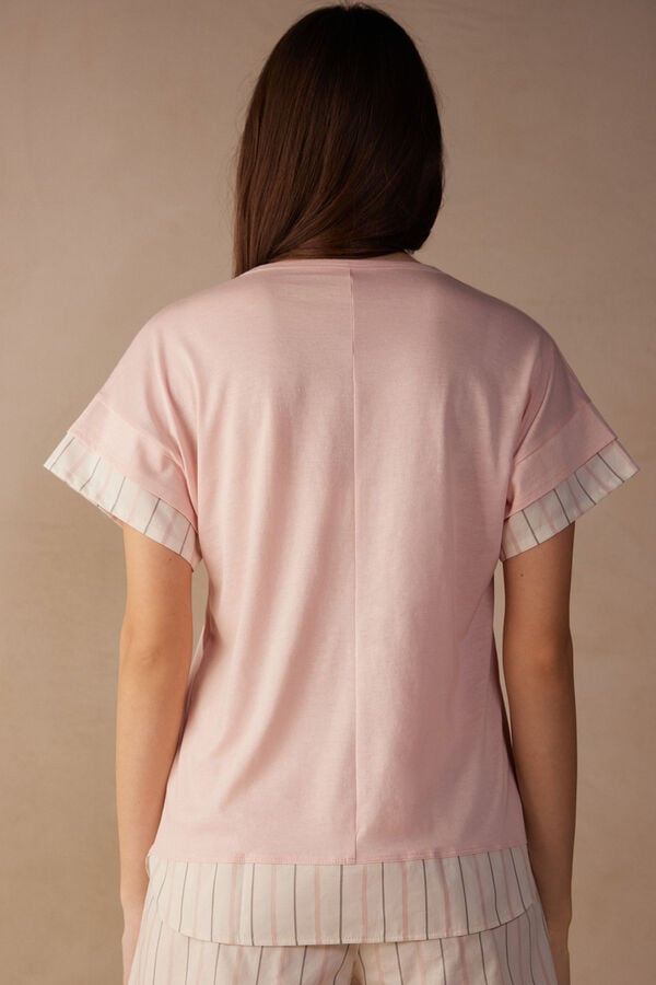 Intimssimi Soft Spring Short Sleeve Cotton T-Shirt Rosas | PPEQX29993