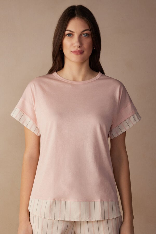 Intimssimi Soft Spring Short Sleeve Cotton T-Shirt Rosas | PPEQX29993