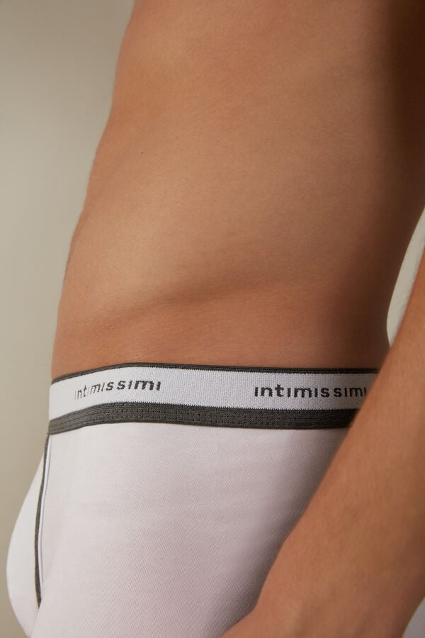 Intimssimi Stretch Supima® Cotton Boxer Shorts with Logo Detail Gris | APEDF49025