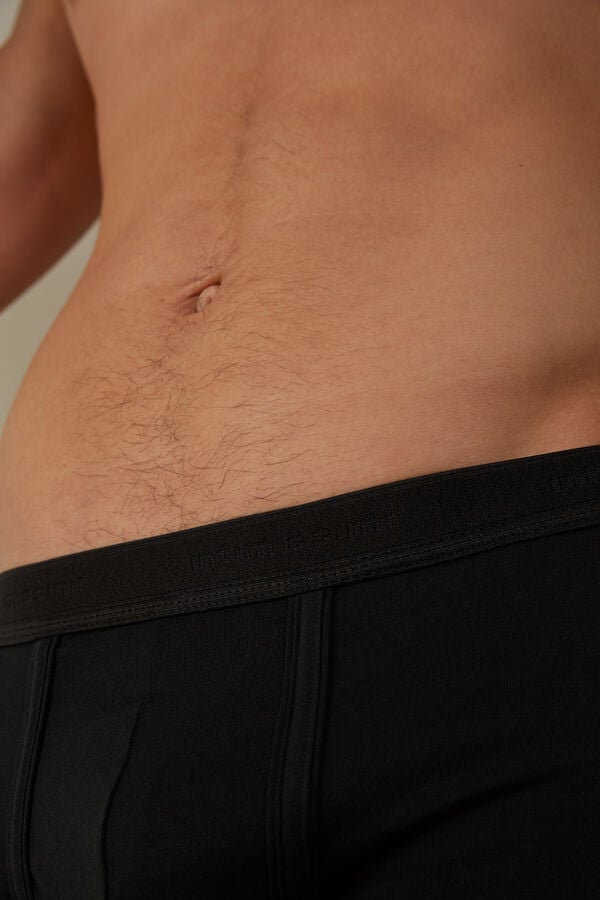 Intimssimi Stretch Supima® Cotton Boxer Shorts with Logo Detail Negras | BPESD32159