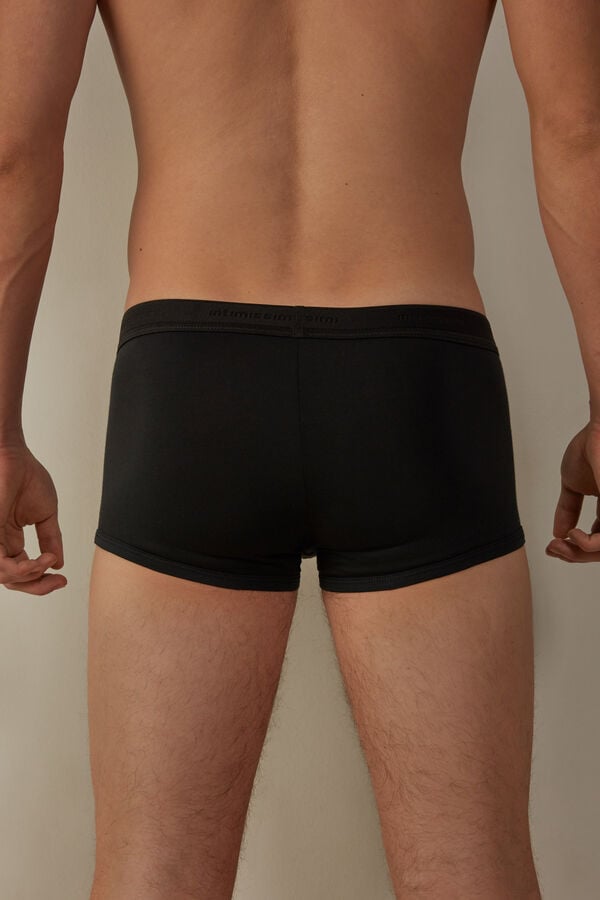 Intimssimi Stretch Supima® Cotton Boxer Shorts with Logo Detail Negras | BPESD32159