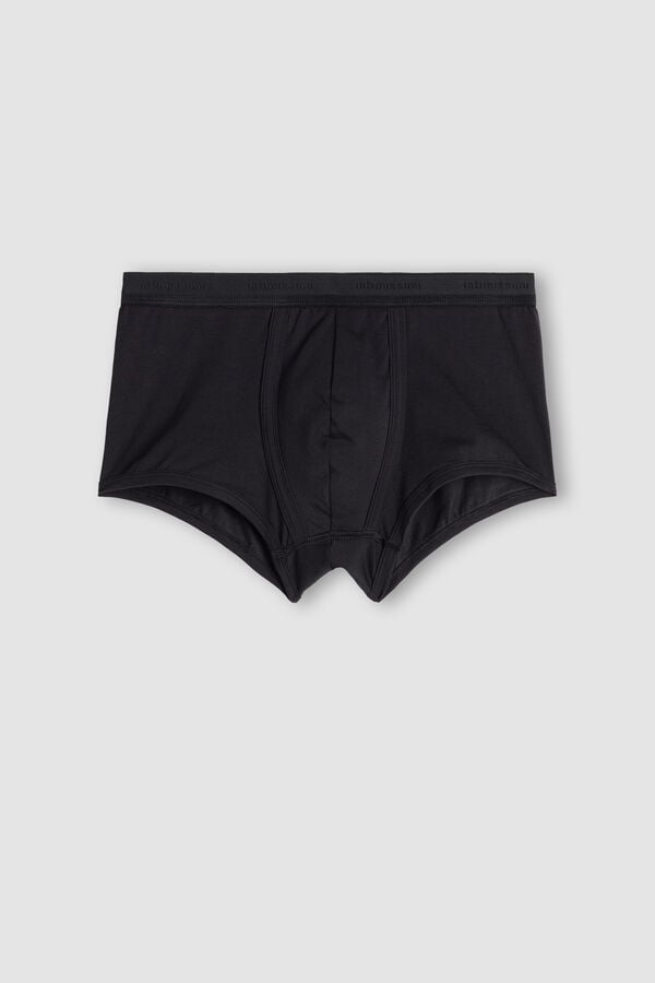 Intimssimi Stretch Supima® Cotton Boxer Shorts with Logo Detail Negras | BPESD32159