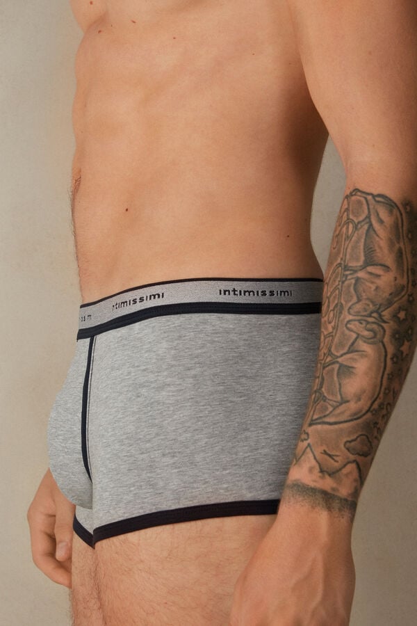 Intimssimi Stretch Supima® Cotton Boxer Shorts with Logo Detail Azules | BPESO17730