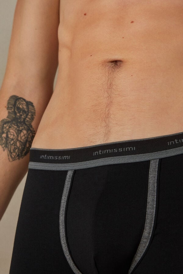 Intimssimi Stretch Supima® Cotton Boxer Shorts with Logo Detail Negras | BPESO99516