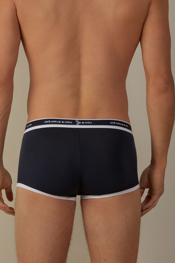 Intimssimi Stretch Supima® Cotton Boxer Shorts with Logo Detail Azules | PEDFL29134