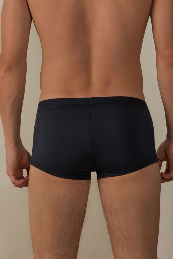 Intimssimi Stretch Supima® Cotton Boxer Shorts with Logo Detail Azules | PEDYB74966