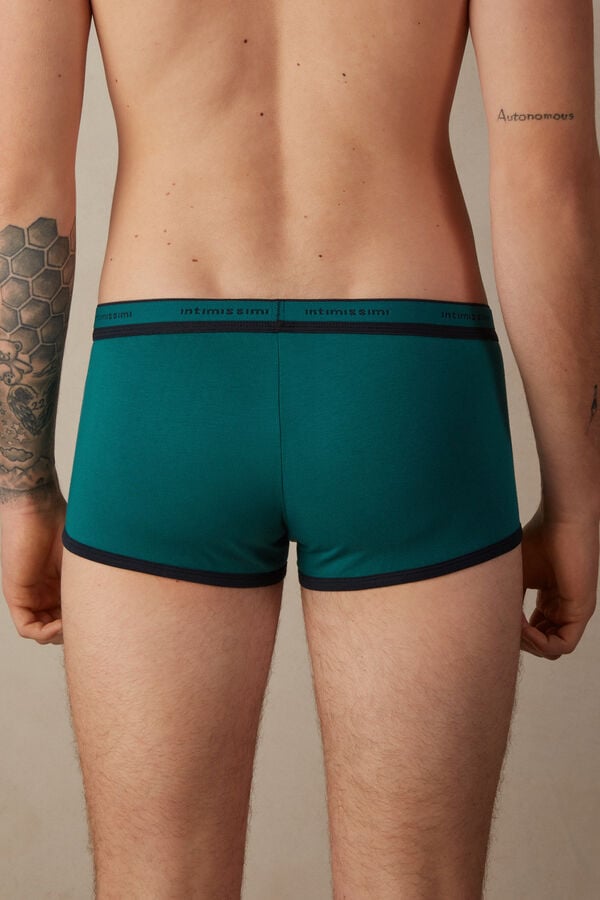 Intimssimi Stretch Supima® Cotton Boxer Shorts with Logo Detail Verde | PEJBT63210