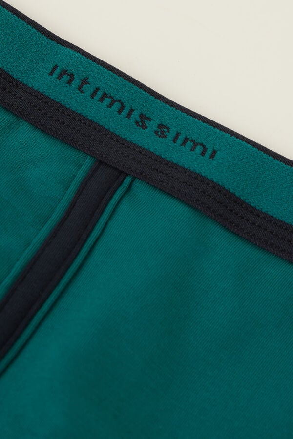 Intimssimi Stretch Supima® Cotton Boxer Shorts with Logo Detail Verde | PEJBT63210