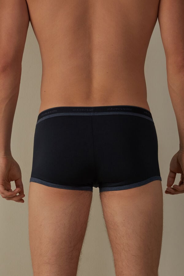 Intimssimi Stretch Supima® Cotton Boxer Shorts with Logo Detail Azules | PEJZR72336