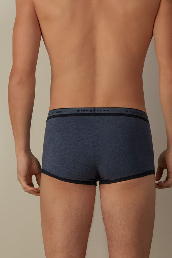 Intimssimi Stretch Supima® Cotton Boxer Shorts with Logo Detail Azules | PENZX91705