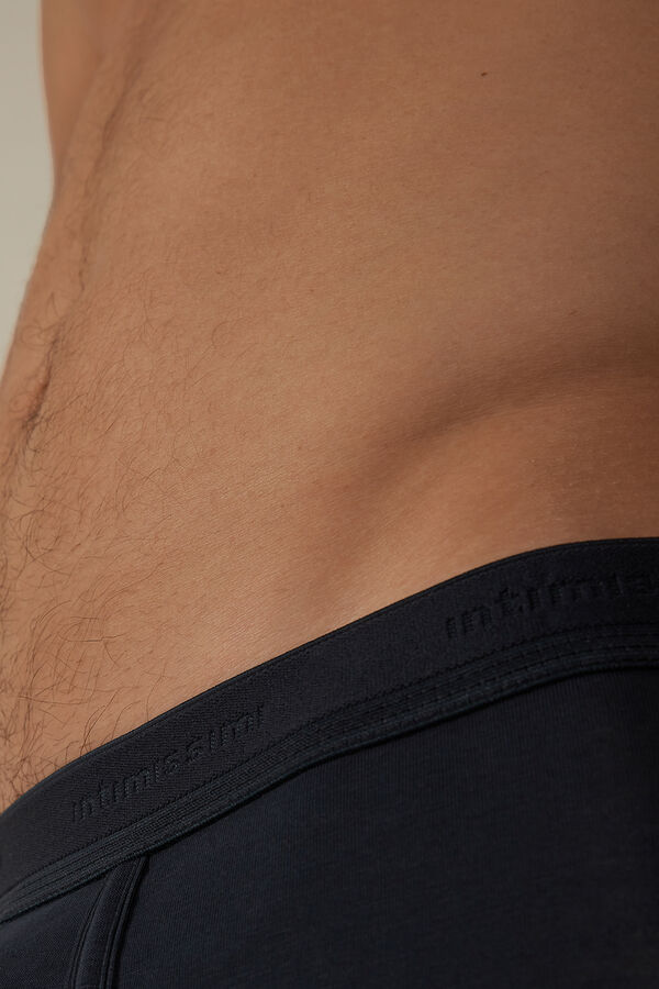 Intimssimi Stretch Supima® Cotton Boxer Shorts with Logo Detail Azules | PPEER21502