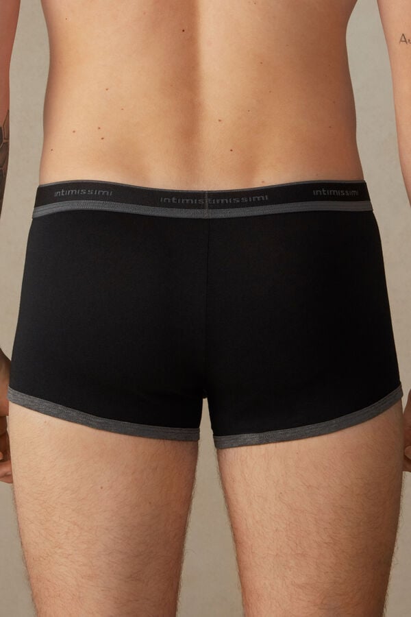 Intimssimi Stretch Supima® Cotton Boxer Shorts with Logo Detail Negras | SPENY25332