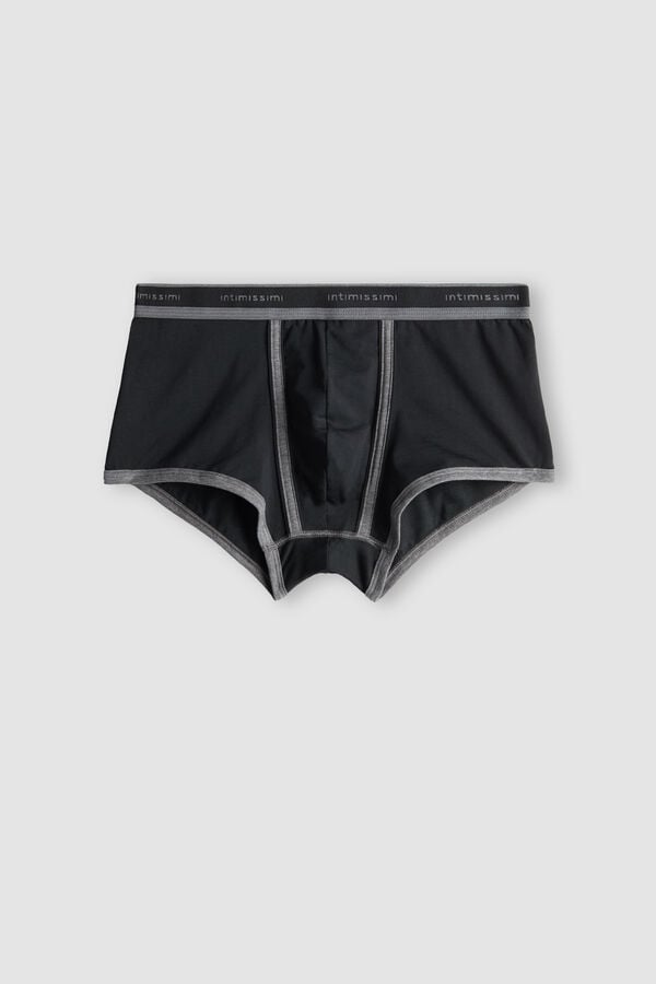 Intimssimi Stretch Supima® Cotton Boxer Shorts with Logo Detail Negras | SPENY25332