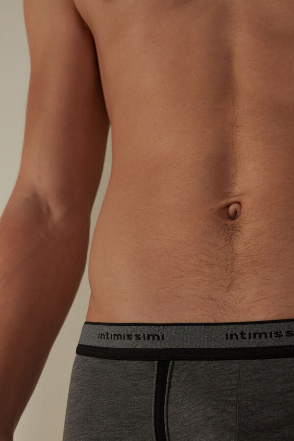 Intimssimi Stretch Supima® Cotton Boxer Shorts with Logo Detail Negras | UPETG26513