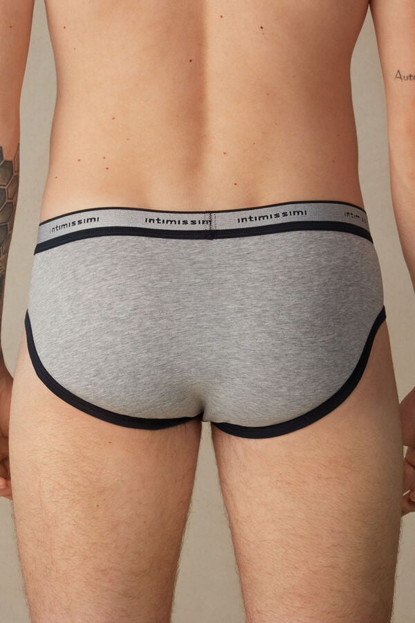 Intimssimi Stretch Supima® Cotton Brief with Logo Detail Azules | LPETR68692