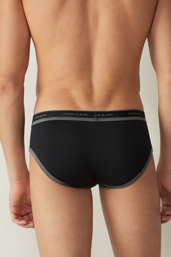 Intimssimi Stretch Supima® Cotton Brief with Logo Detail Negras | PEJZR20723