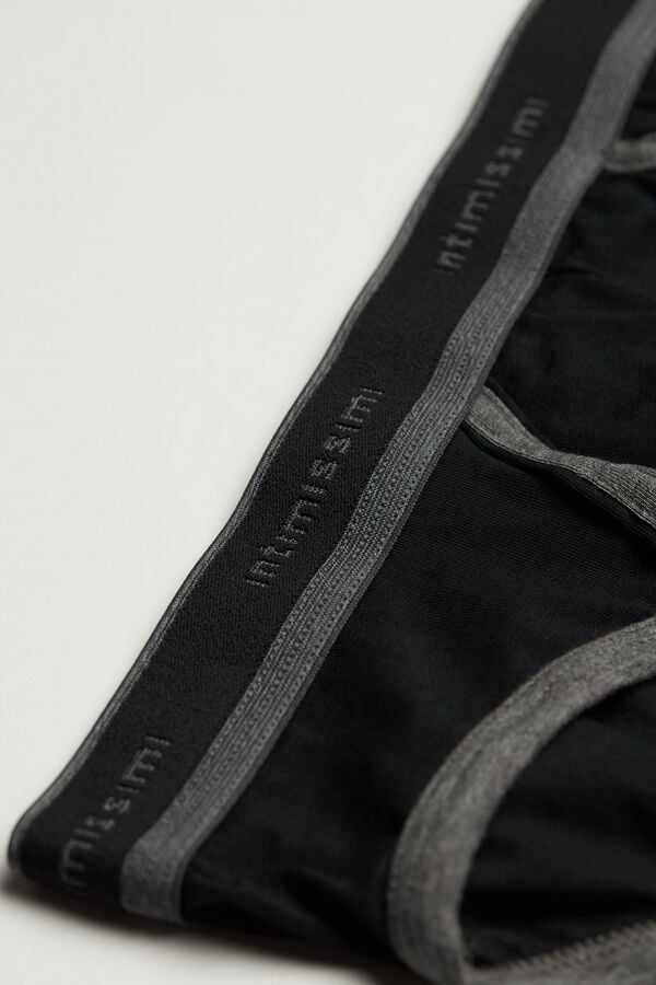 Intimssimi Stretch Supima® Cotton Brief with Logo Detail Negras | PEJZR20723