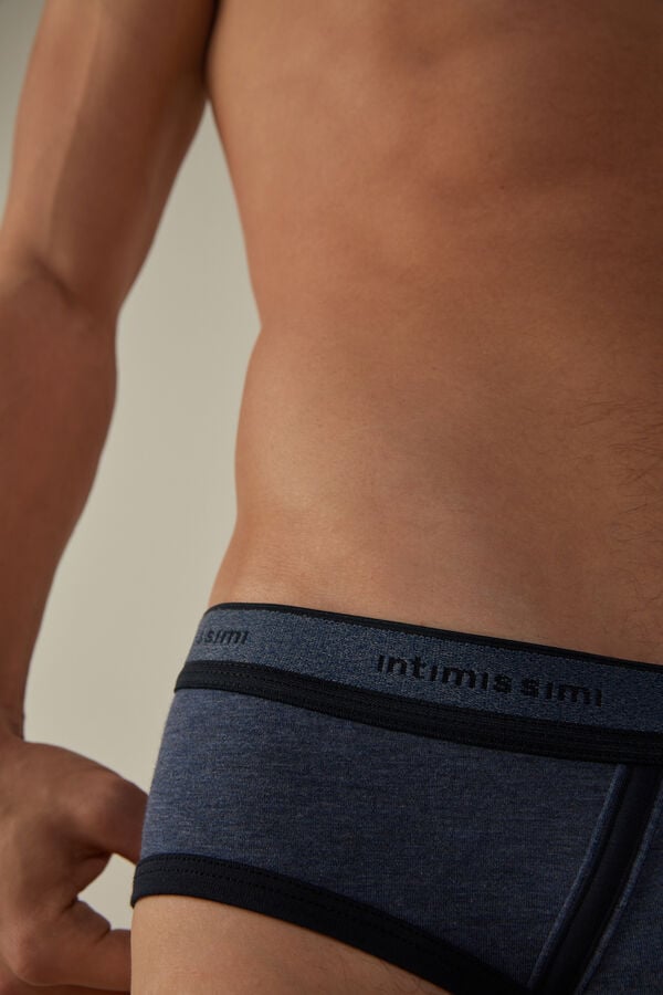 Intimssimi Stretch Supima® Cotton Brief with Logo Detail Azules | PEXMI97400