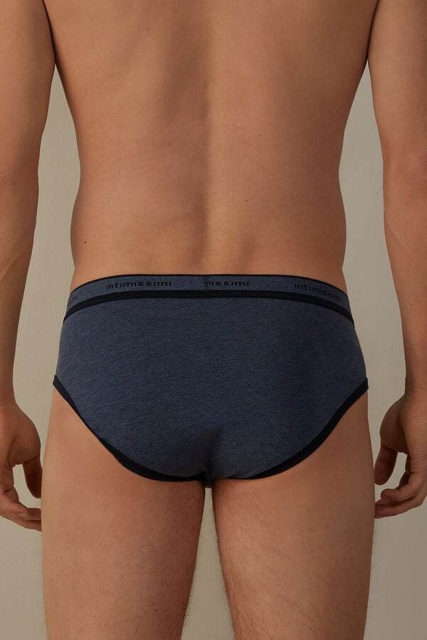 Intimssimi Stretch Supima® Cotton Brief with Logo Detail Azules | PEXMI97400