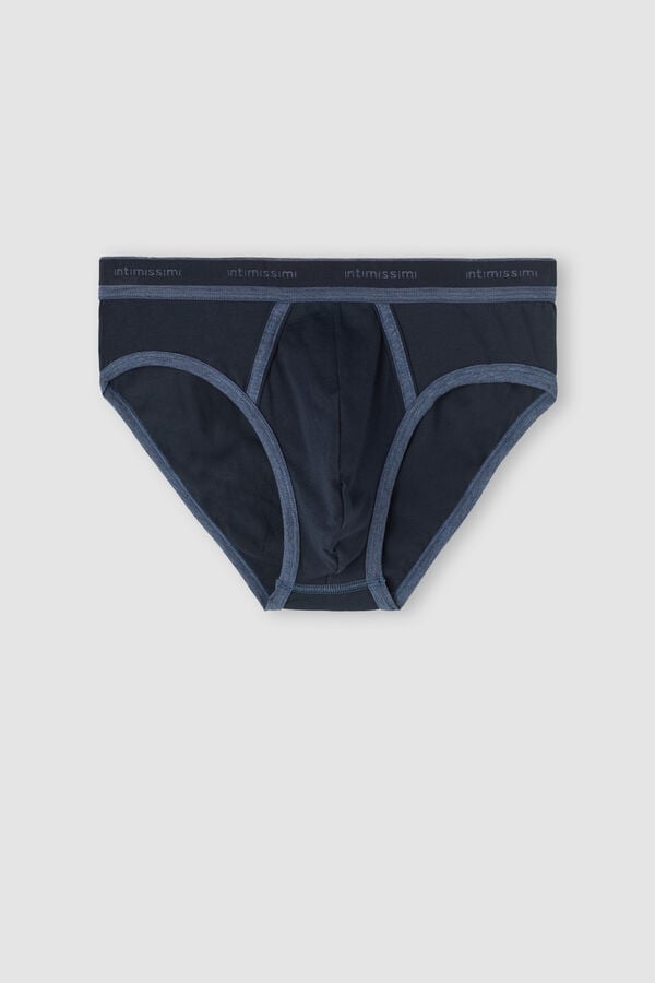 Intimssimi Stretch Supima® Cotton Brief with Logo Detail Azules | PPEQX91110