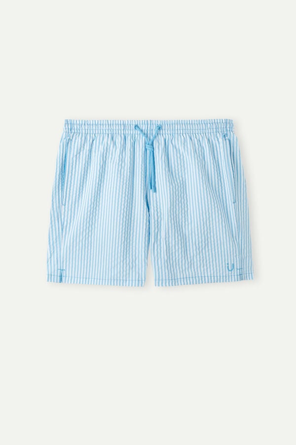 Intimssimi Stripe Print Seersucker Swim Trunks Azules | LPESX55798