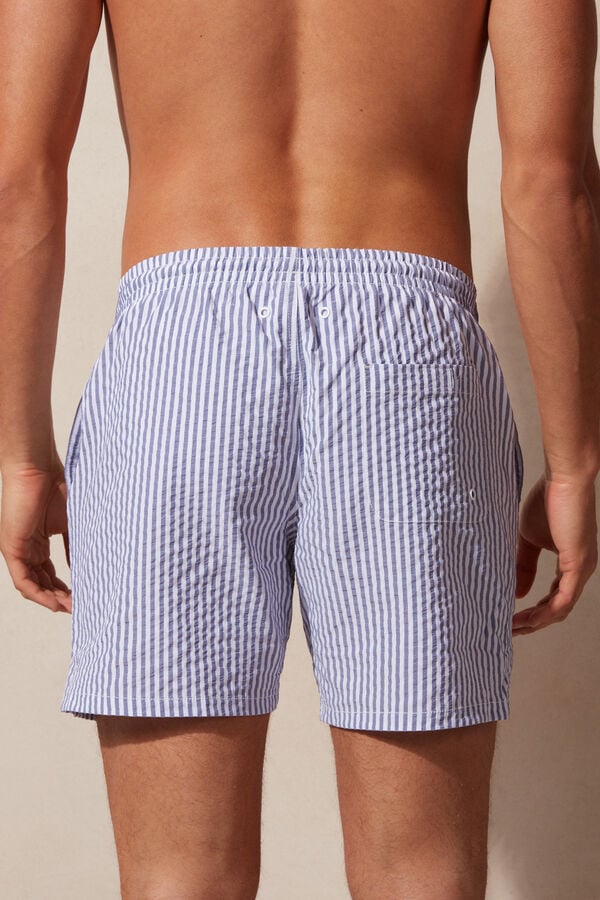 Intimssimi Stripe Print Seersucker Swim Trunks Azules | PEEAH15894