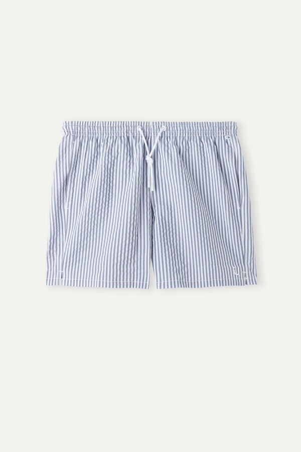 Intimssimi Stripe Print Seersucker Swim Trunks Azules | PEEAH15894