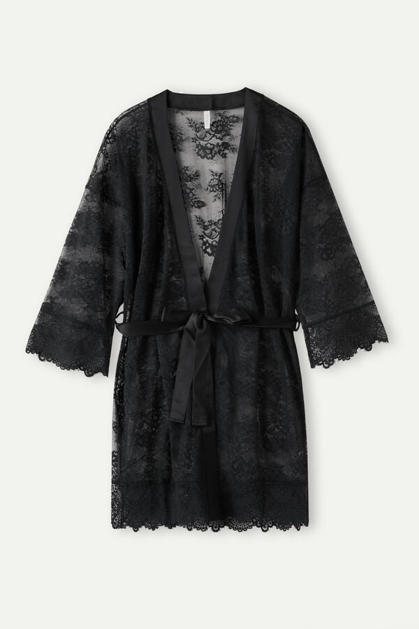 Intimssimi Stunning Beauty Lace Robe Negras | FPEUI25484