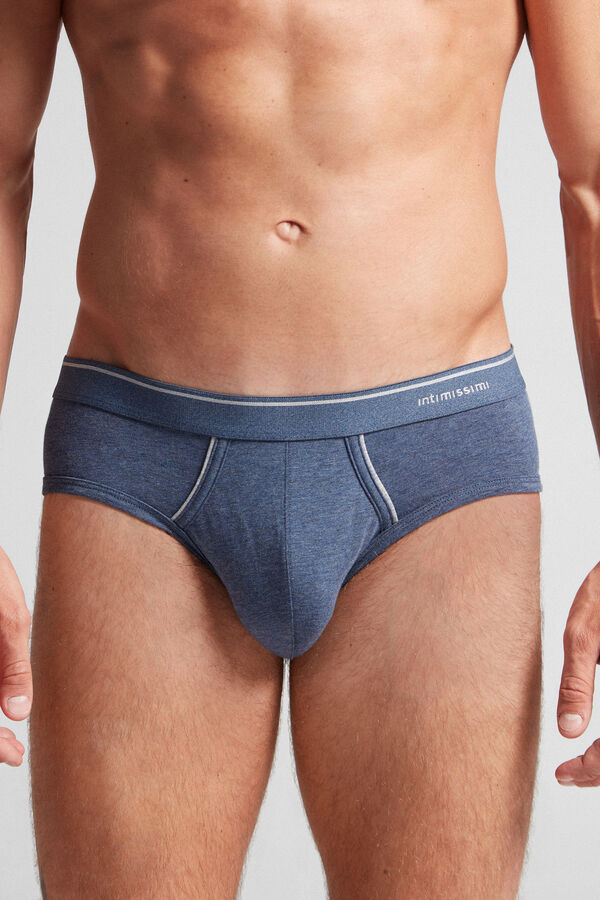 Intimssimi Supima Cotton Briefs with Visible Elastic Azules | MPEHR18202