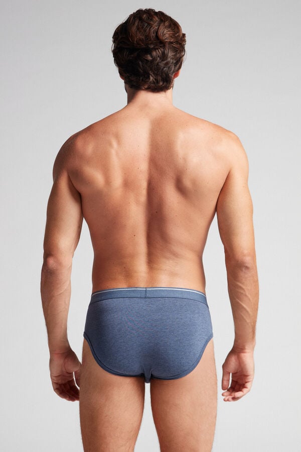 Intimssimi Supima Cotton Briefs with Visible Elastic Azules | MPEHR18202