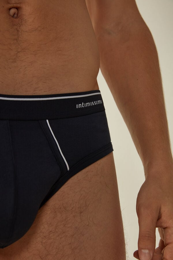 Intimssimi Supima Cotton Briefs with Visible Elastic Azules | PEXMI74909