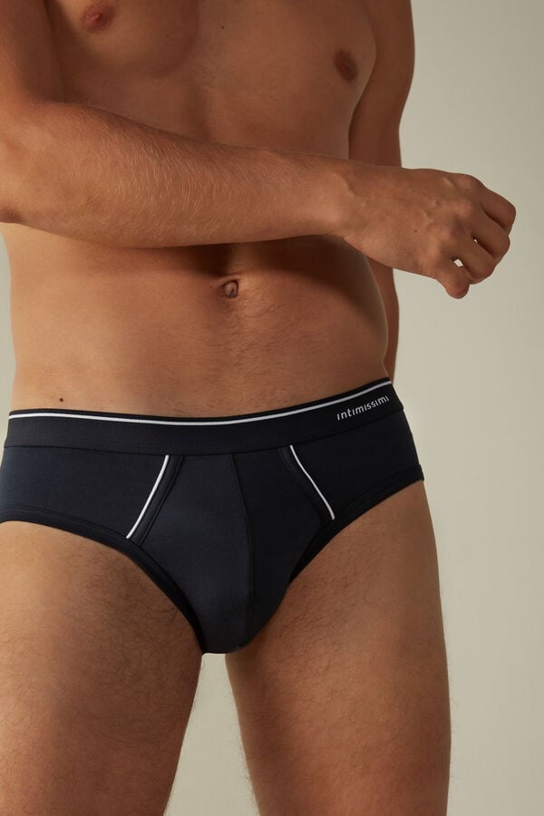 Intimssimi Supima Cotton Briefs with Visible Elastic Azules | TPEWZ56814