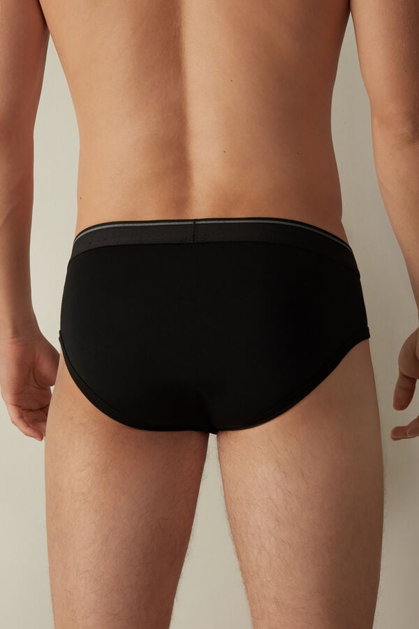 Intimssimi Supima Cotton Briefs with Visible Elastic Negras | TPEWZ61370