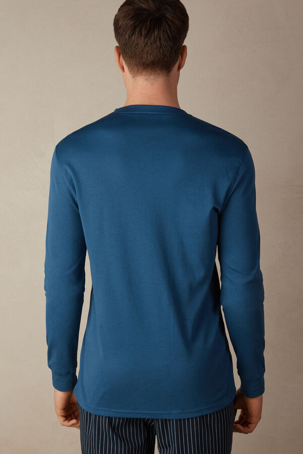 Intimssimi Supima Interlock Long-Sleeve Top Azules | QPEUV69045