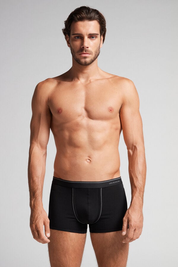 Intimssimi Supima® Cotton Boxers Negras | UPEND83042