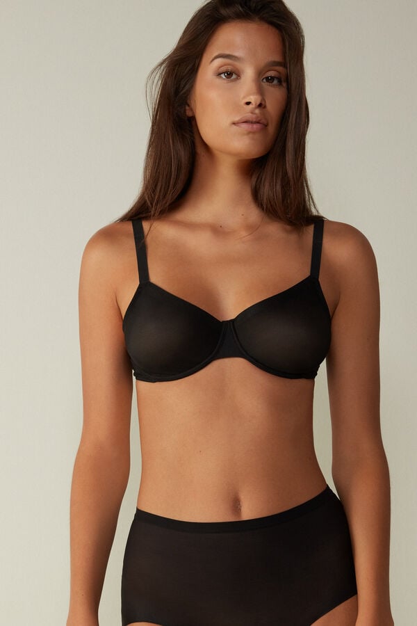 Intimssimi Sveva Invisible Touch Balconette Bra Negras | YPEGT68656