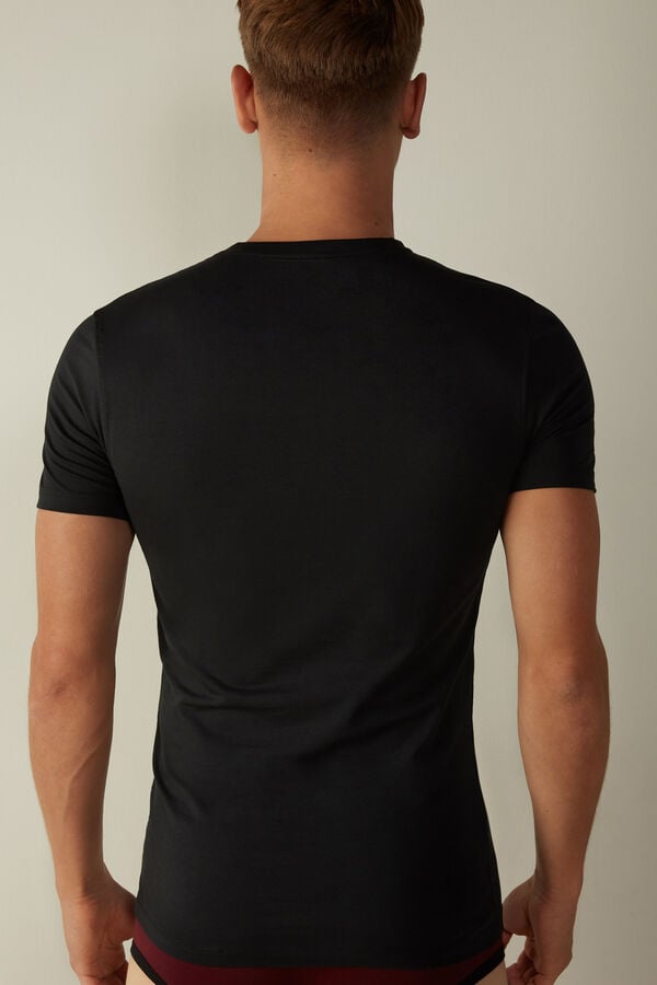 Intimssimi T-shirt in Stretch Supima® Cotton Negras | PECIF40987